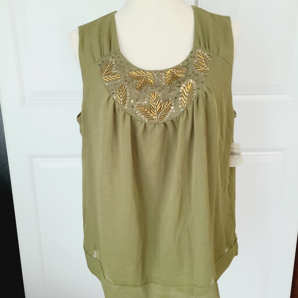 2 Boho Beaded Collar Tank Tops - Picture 3 of 9